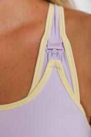Nursing Sports Bra - "The Ultimate" Maximum Support + Max Coverage - Violet Sky