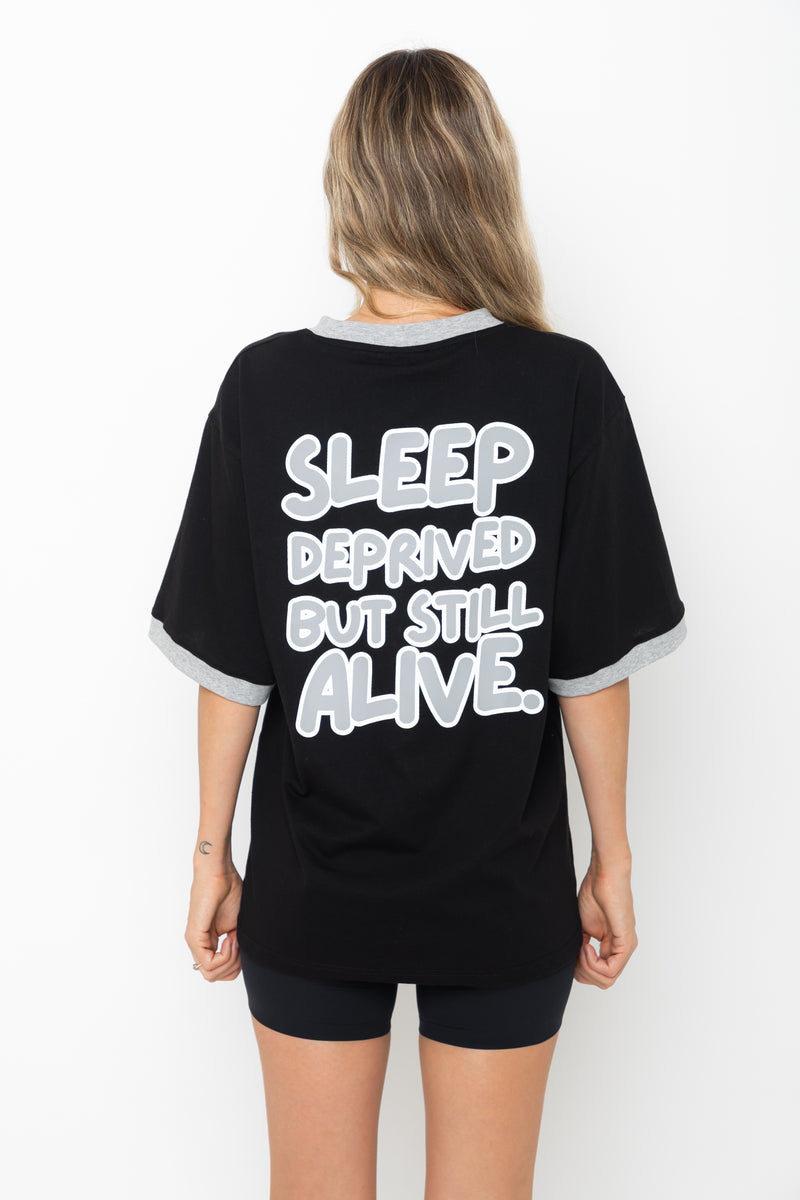 The Mum Life Tee - "Sleep Deprived..." Black