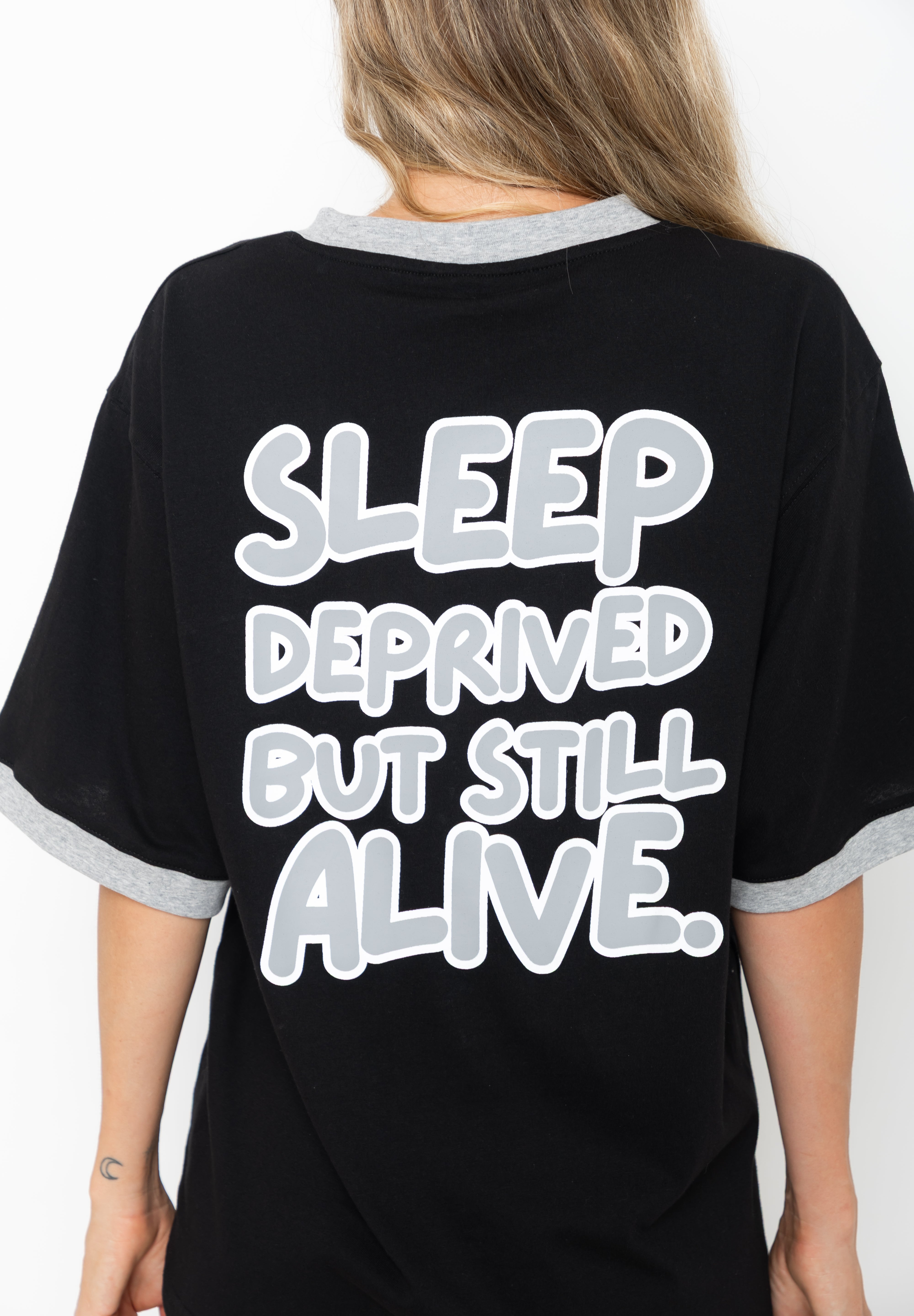 The Mum Life Tee - "Sleep Deprived..." Black