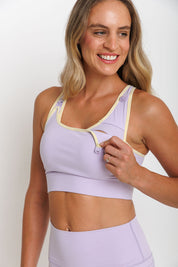 Nursing Sports Bra - "The Ultimate" Maximum Support + Max Coverage - Violet Sky