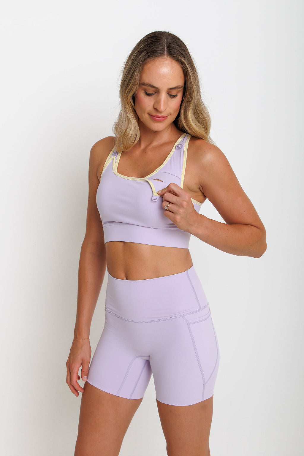Nursing Sports Bra - "The Ultimate" Maximum Support + Max Coverage - Violet Sky