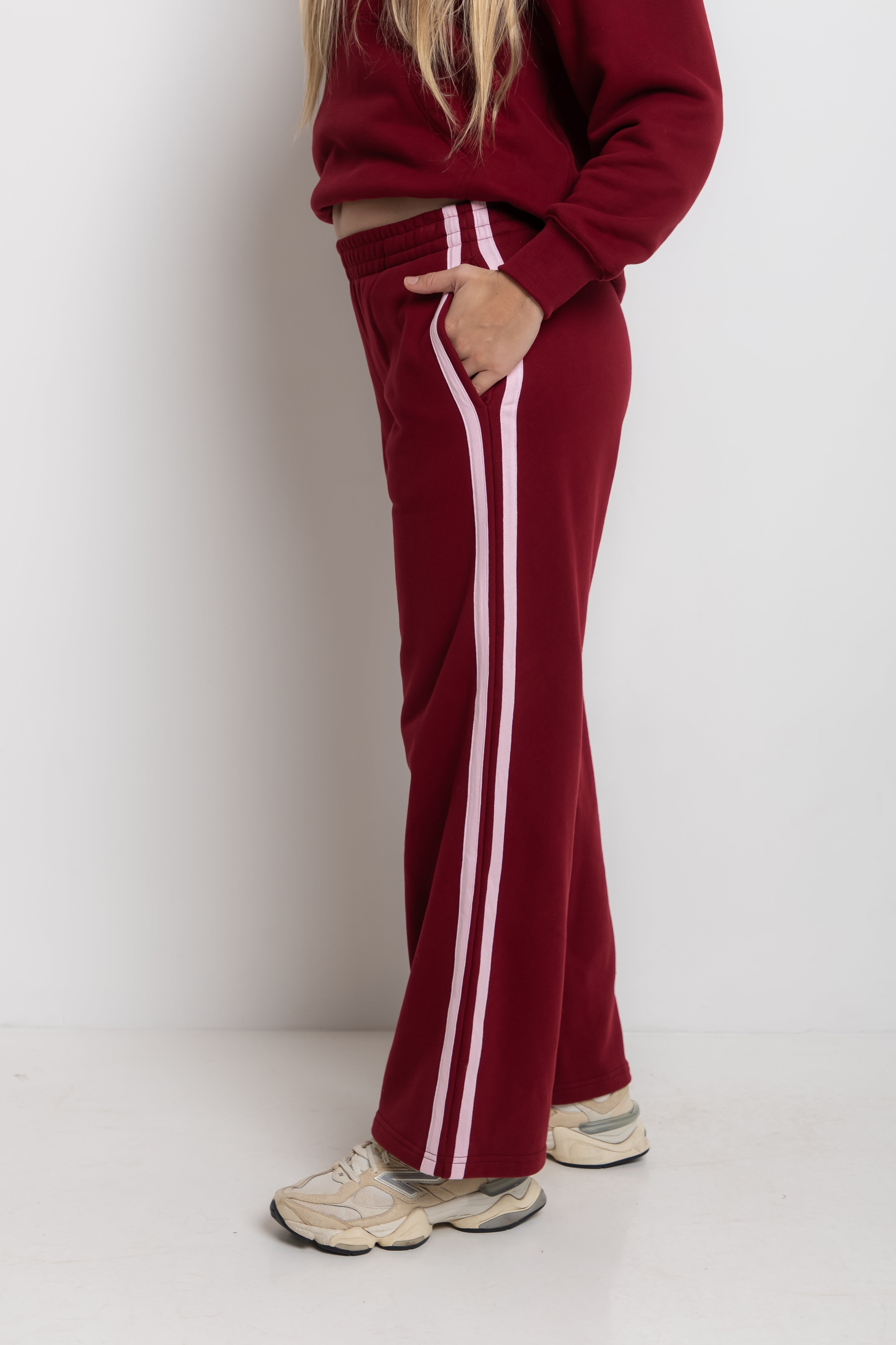 The Mum Life Track Pant - Berry