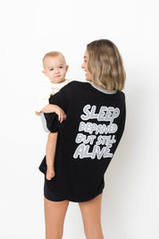 The Mum Life Tee - "Sleep Deprived..." Black