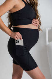 The Everyday Pregnancy Bike Short - Black