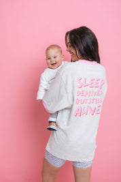 The Mum Life Tee - "Sleep Deprived..." Grey