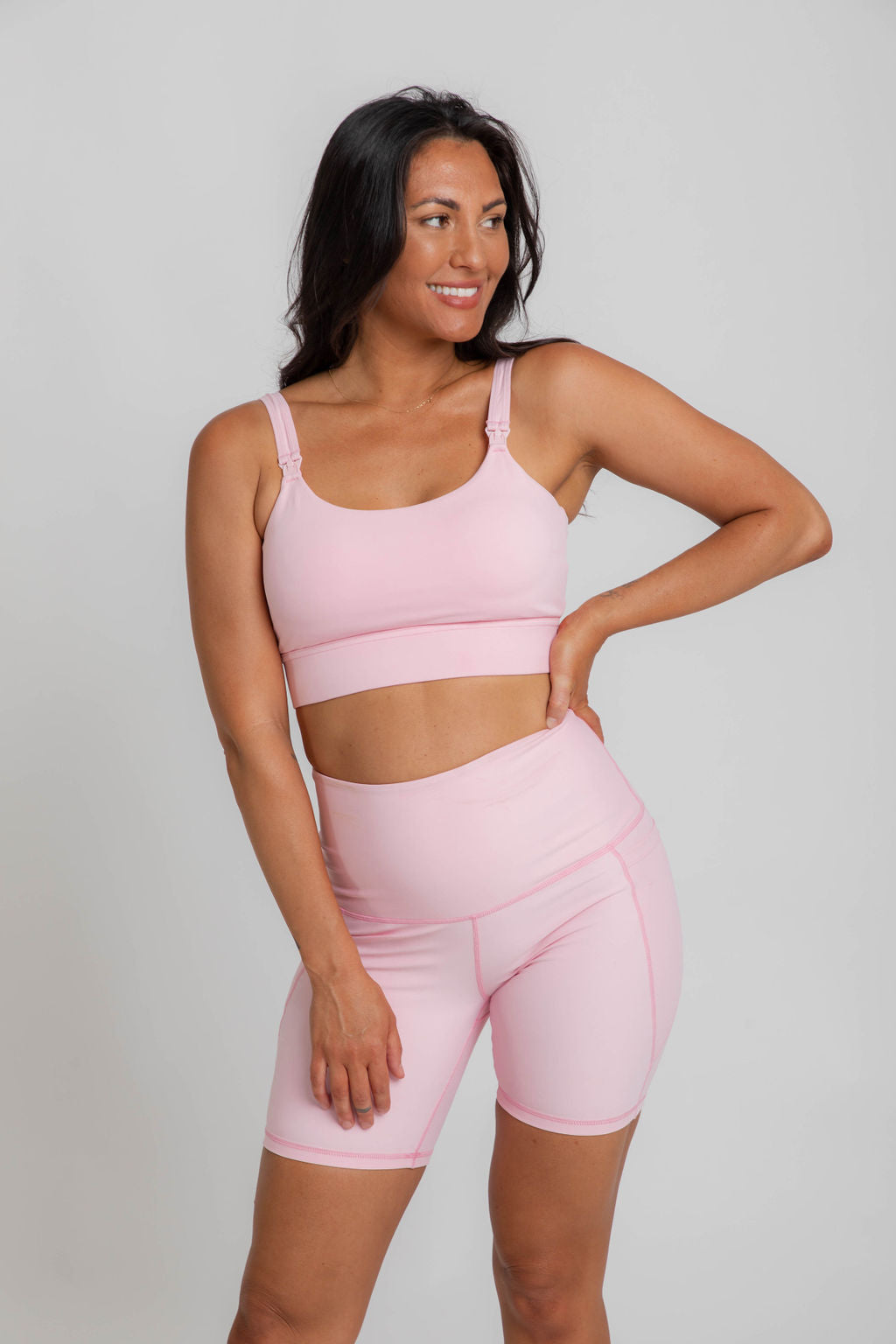 LUXE HIGH RISE SHORT - BABY PINK