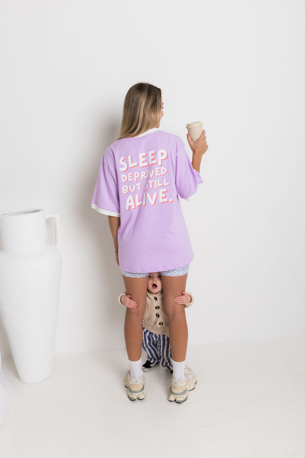 The Mum Life Tee - "Sleep Deprived..." Lilac
