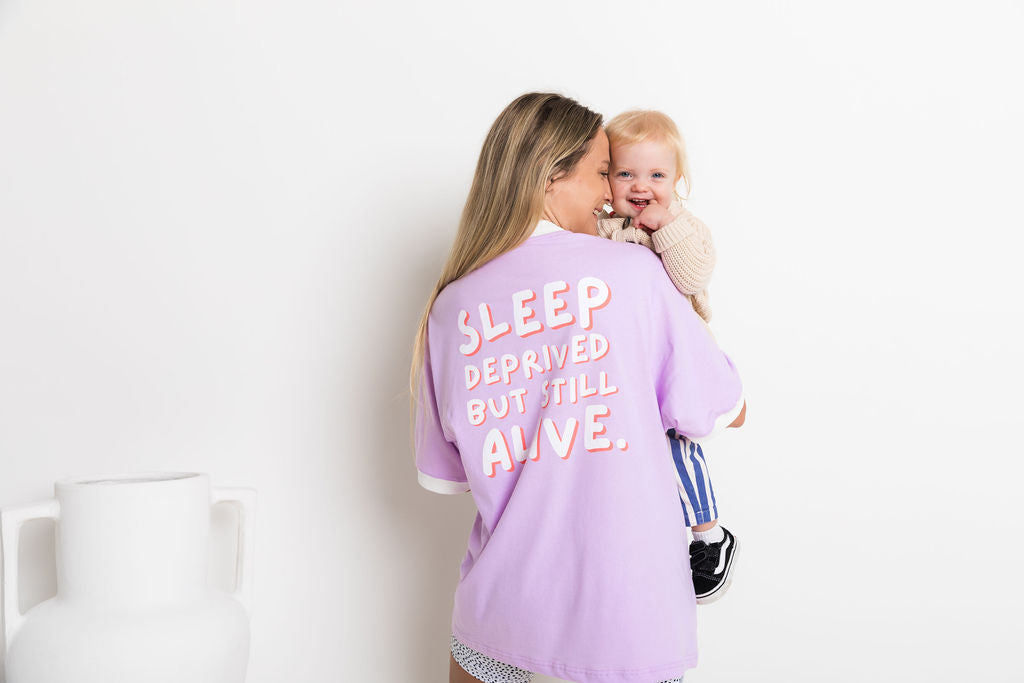 The Mum Life Tee - "Sleep Deprived..." Lilac