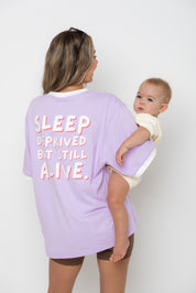 The Mum Life Tee - "Sleep Deprived..." Lilac