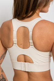 Nursing Sports Bra - "The Ultimate" Maximum Support + Max Coverage - Vanilla
