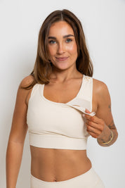 Nursing Sports Bra - High Velocity Maximum Support - Vanilla