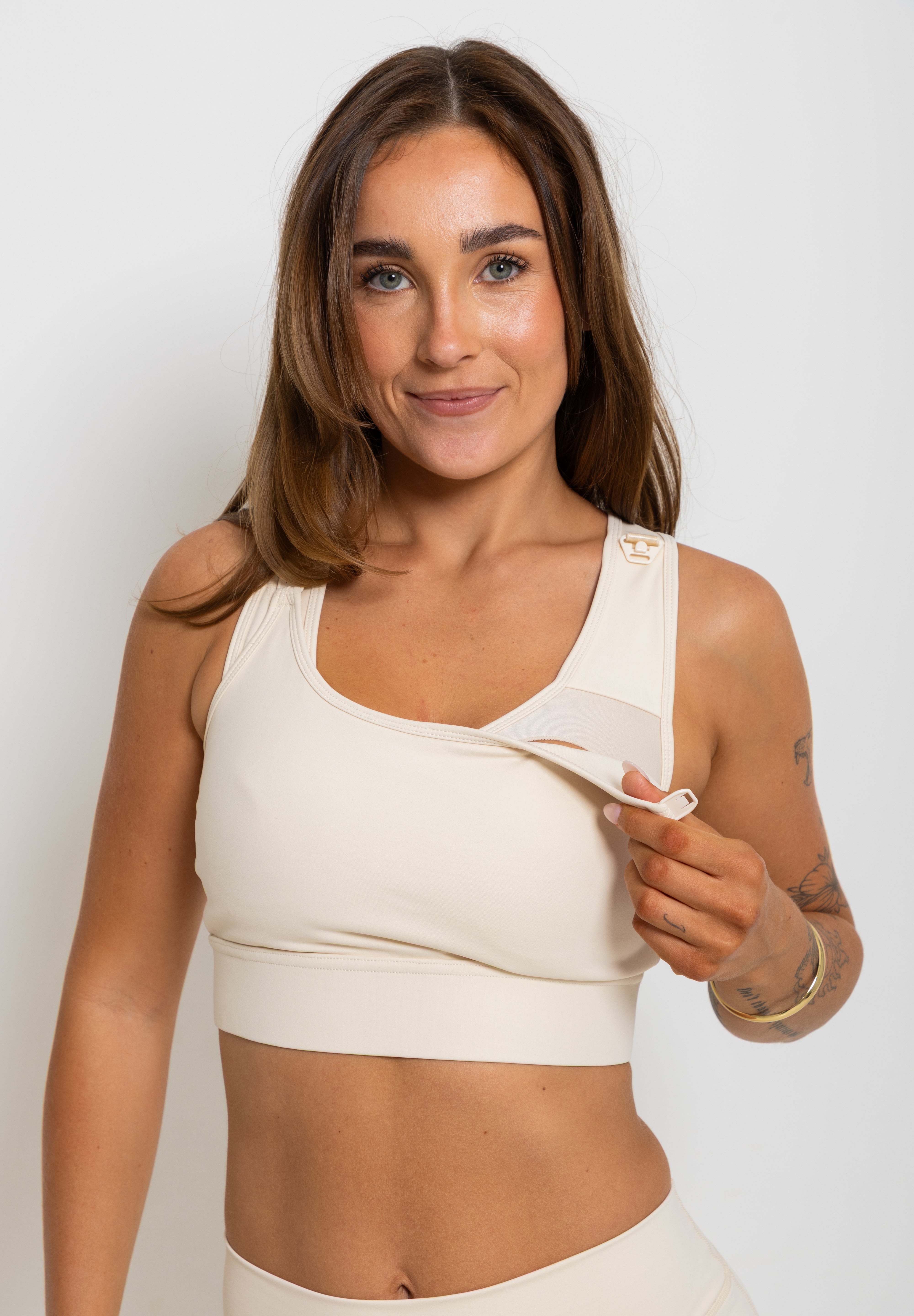 Nursing Sports Bra - High Velocity Maximum Support - Vanilla
