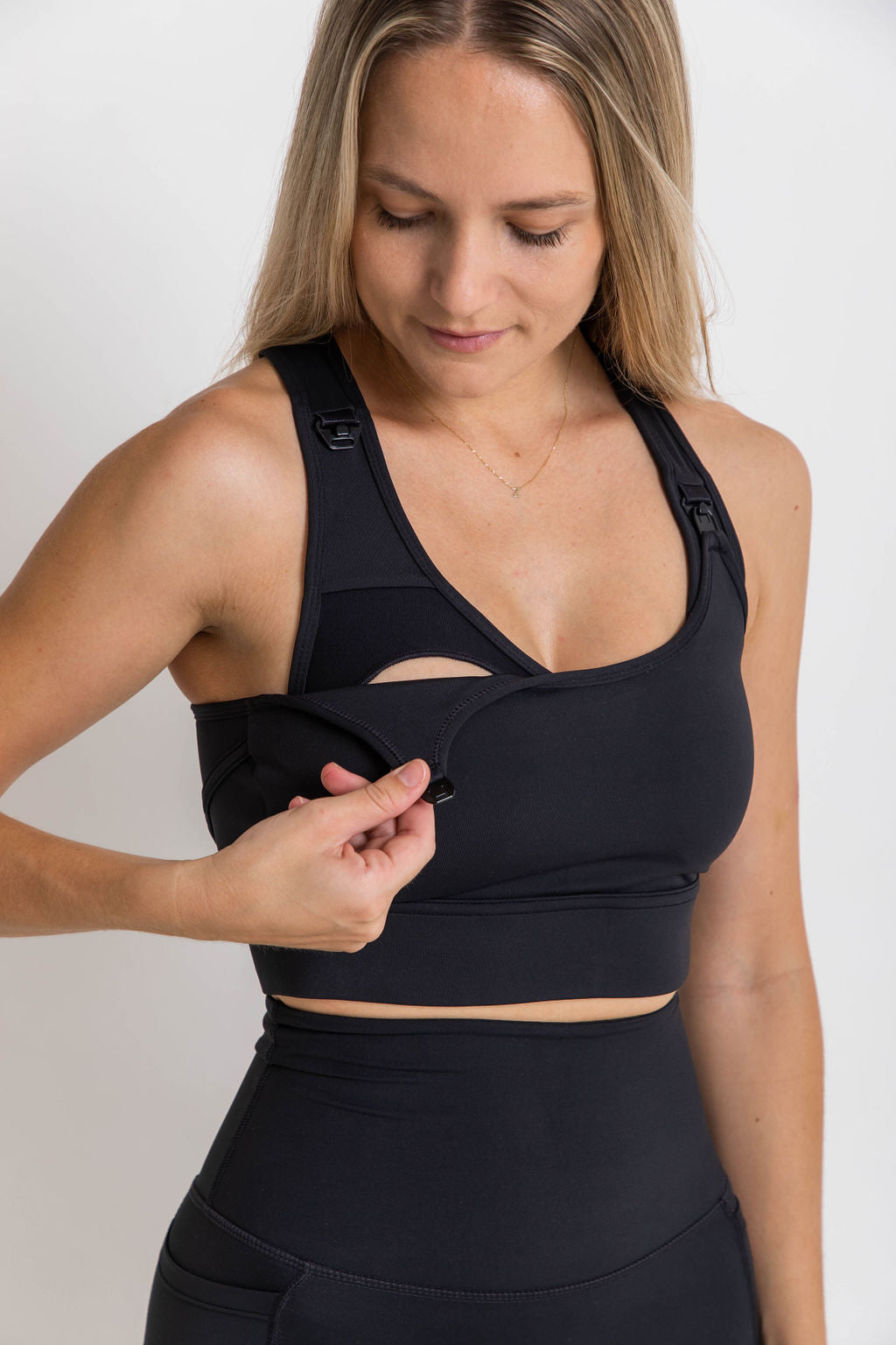Nursing Sports Bra - High Velocity Maximum Support - Black