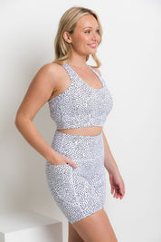 She Moves - Maximum Support Sports Bra - Dotty White