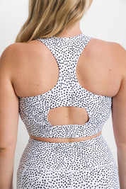 She Moves - Maximum Support Sports Bra - Dotty White