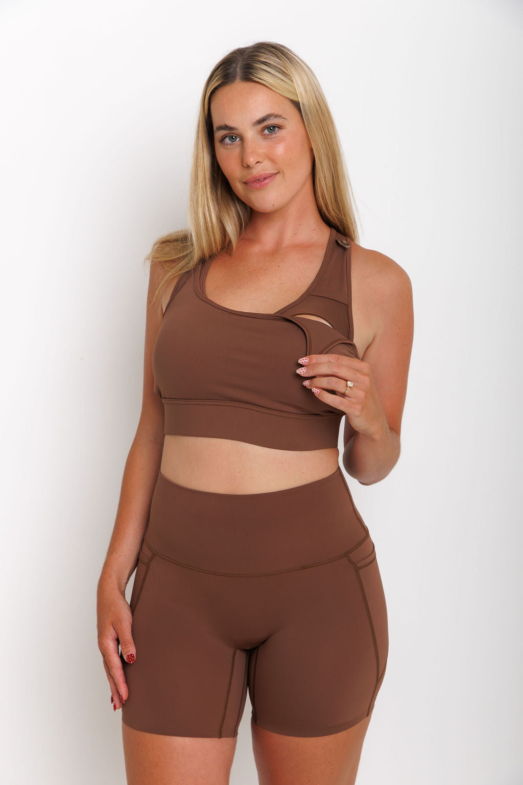 Nursing Sports Bra - High Velocity Maximum Support - Hot Chocolate