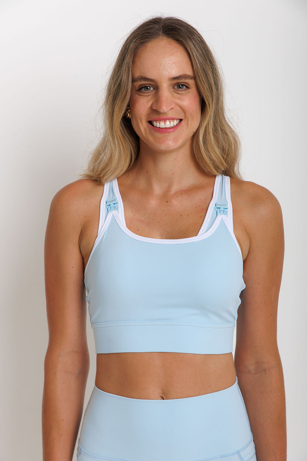 Nursing Sports Bra - "The Ultimate" Maximum Support + Max Coverage - Cool Breeze