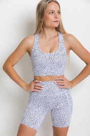 She Moves - Maximum Support Sports Bra - Dotty White