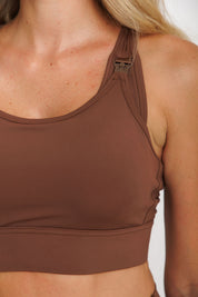 Nursing Sports Bra - "The Ultimate" Maximum Support + Max Coverage - Hot Chocolate