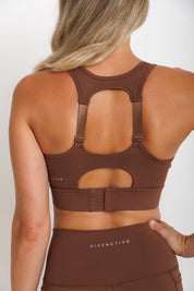 Nursing Sports Bra - "The Ultimate" Maximum Support + Max Coverage - Hot Chocolate