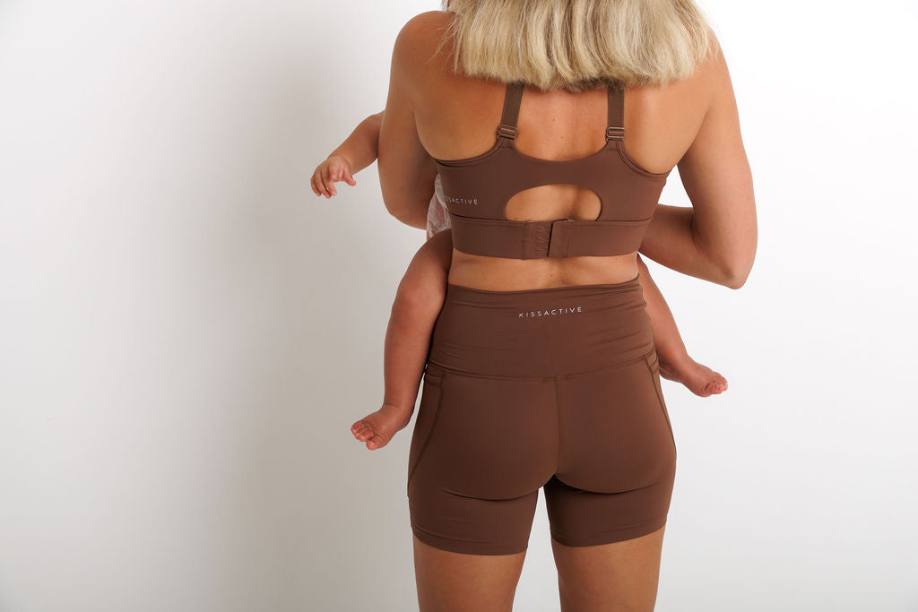 Nursing Sports Bra - "The Ultimate" Maximum Support + Max Coverage - Hot Chocolate
