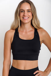 Nursing Sports Bra - "The Ultimate" Maximum Support + Max Coverage - Midnight Black