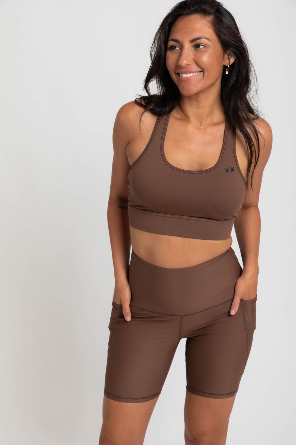 LUXE HIGH RISE SHORT - COFFEE