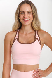 Nursing Sports Bra - "The Ultimate" Maximum Support + Max Coverage - Strawberry Swirl