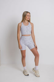 She Runs - Maximum Support Sports Bra - Dotty White