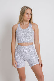 She Runs - Maximum Support Sports Bra - Dotty White