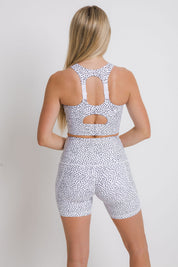 She Runs - Maximum Support Sports Bra - Dotty White