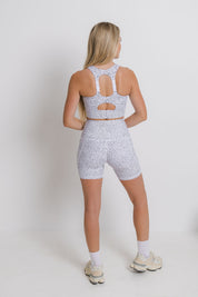 She Runs - Maximum Support Sports Bra - Dotty White