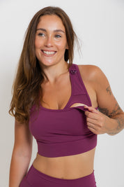 Nursing Sports Bra - High Velocity Maximum Support - Grape