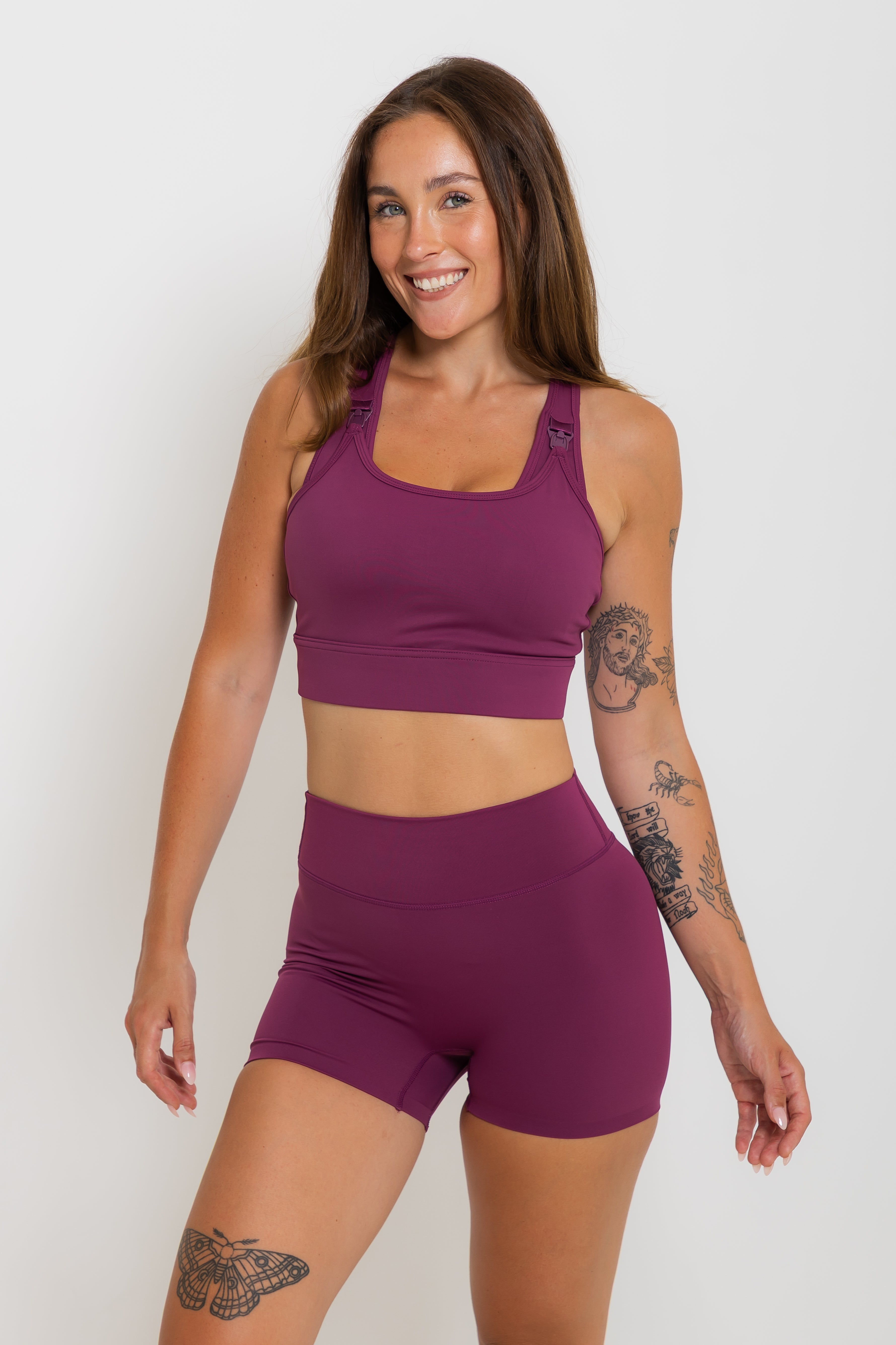 Nursing Sports Bra - "The Ultimate" Maximum Support + Max Coverage - Grape