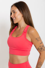 Nursing Sports Bra - High Velocity Maximum Support - Poppy