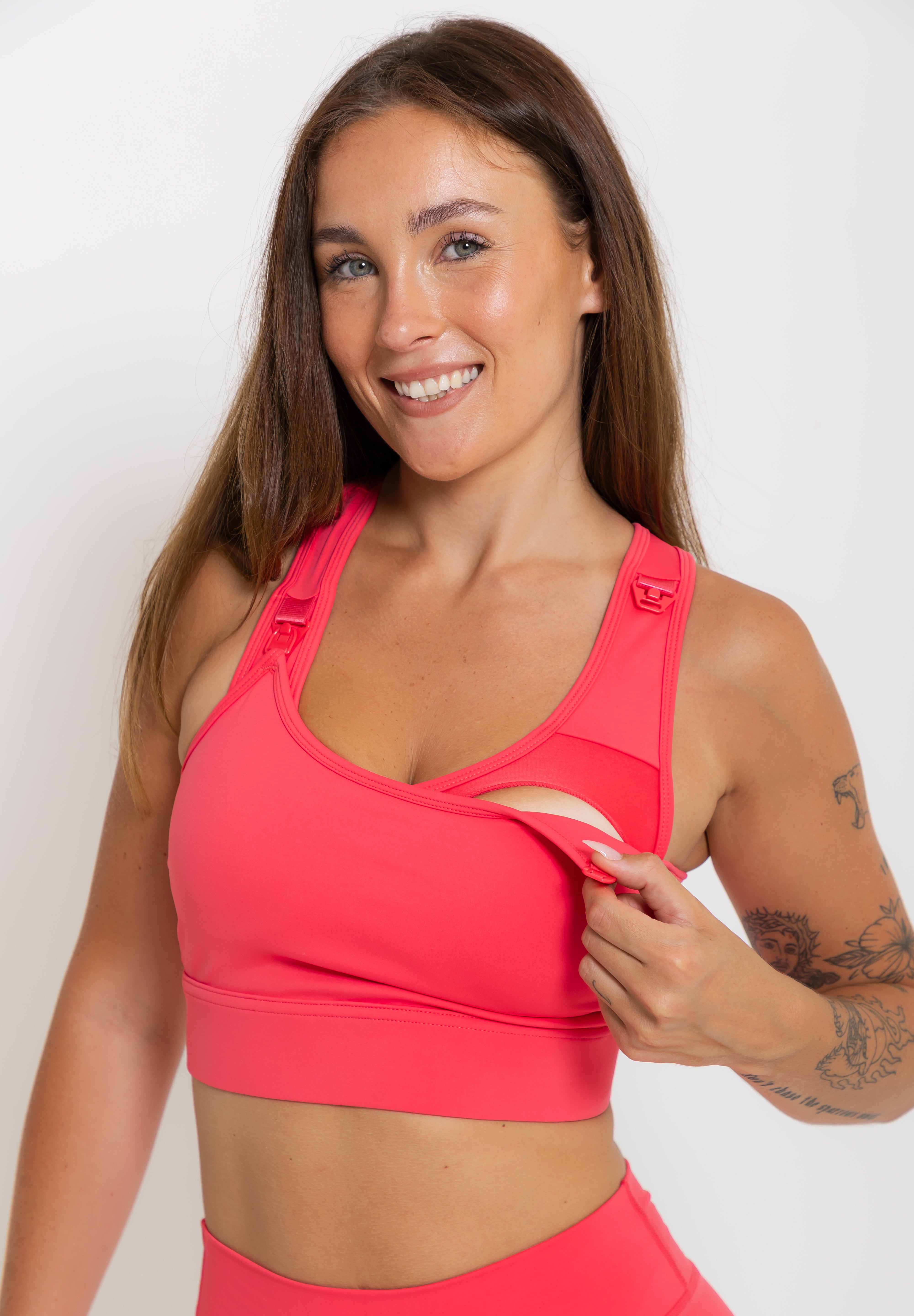 Nursing Sports Bra - High Velocity Maximum Support - Poppy