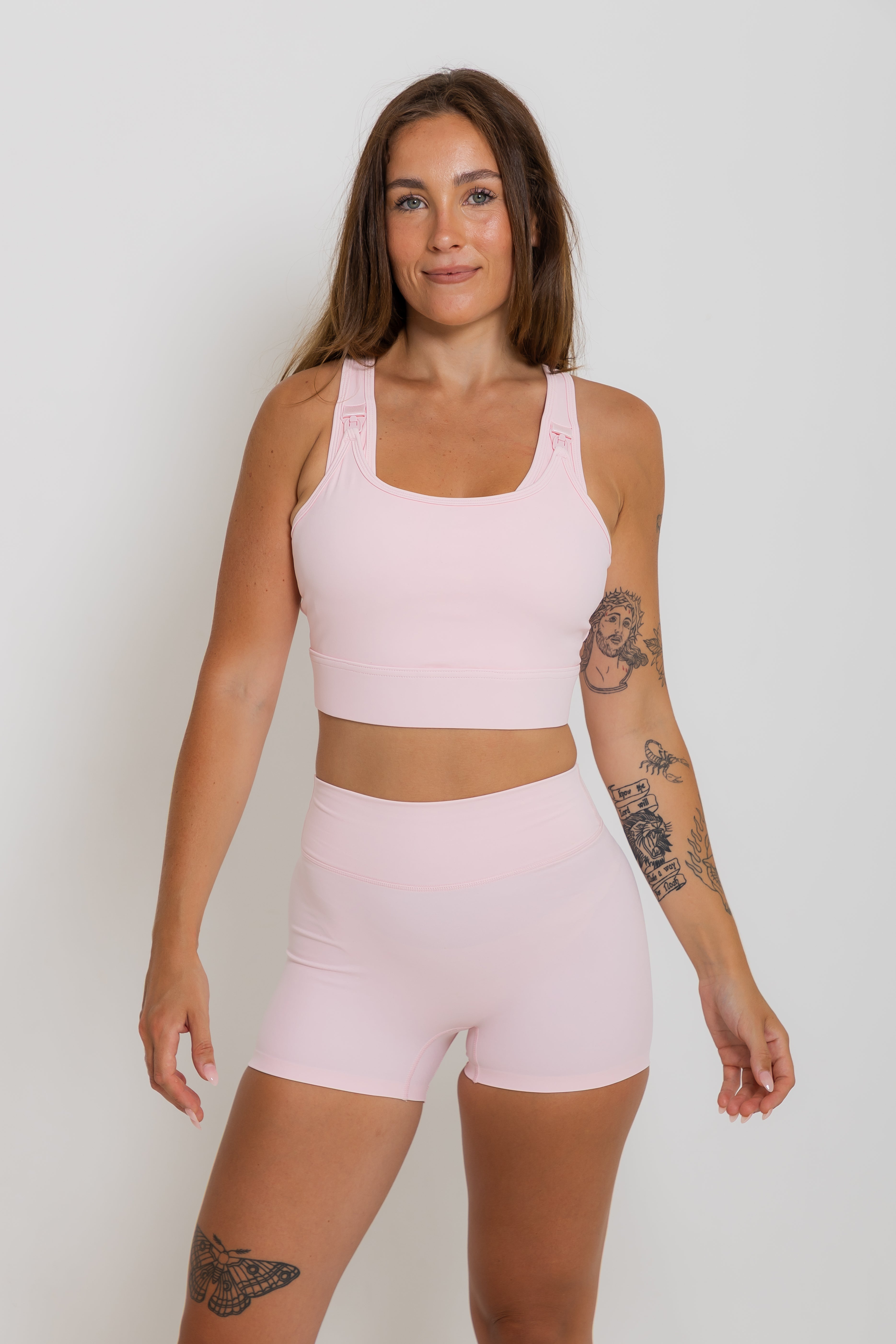 Nursing Sports Bra - "The Ultimate" Maximum Support + Max Coverage - Cotton Candy