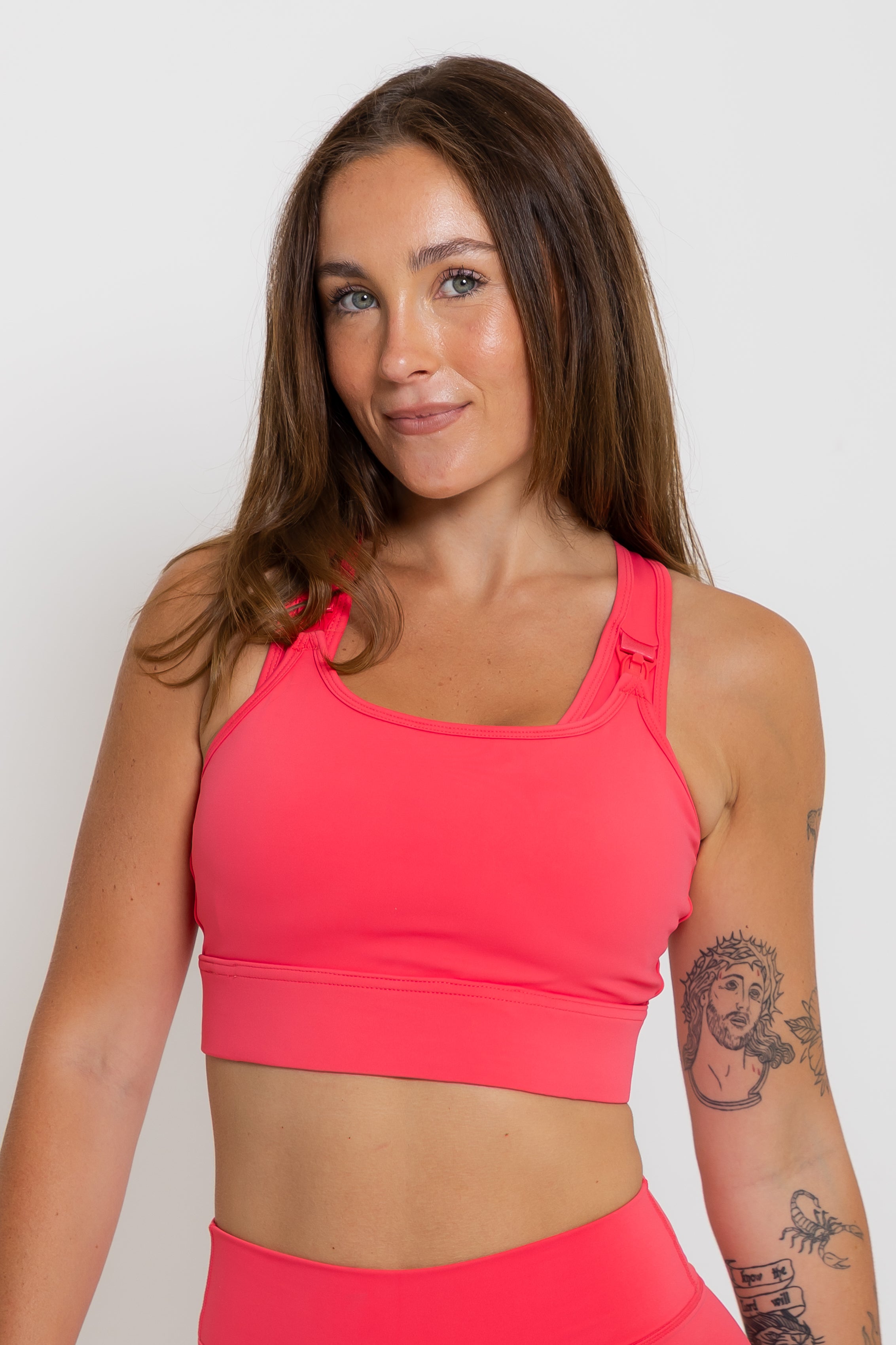 Nursing Sports Bra - "The Ultimate" Maximum Support + Max Coverage - Poppy